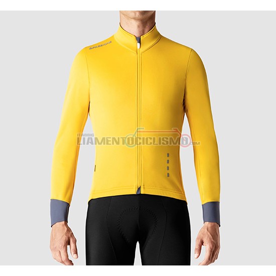 Abbigliamento Ciclismo La Passione Manica Lunga 2019 Giallo Grigio